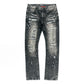 Makobi Bionco Black Washed Ripped Denim Jeans (M1753)