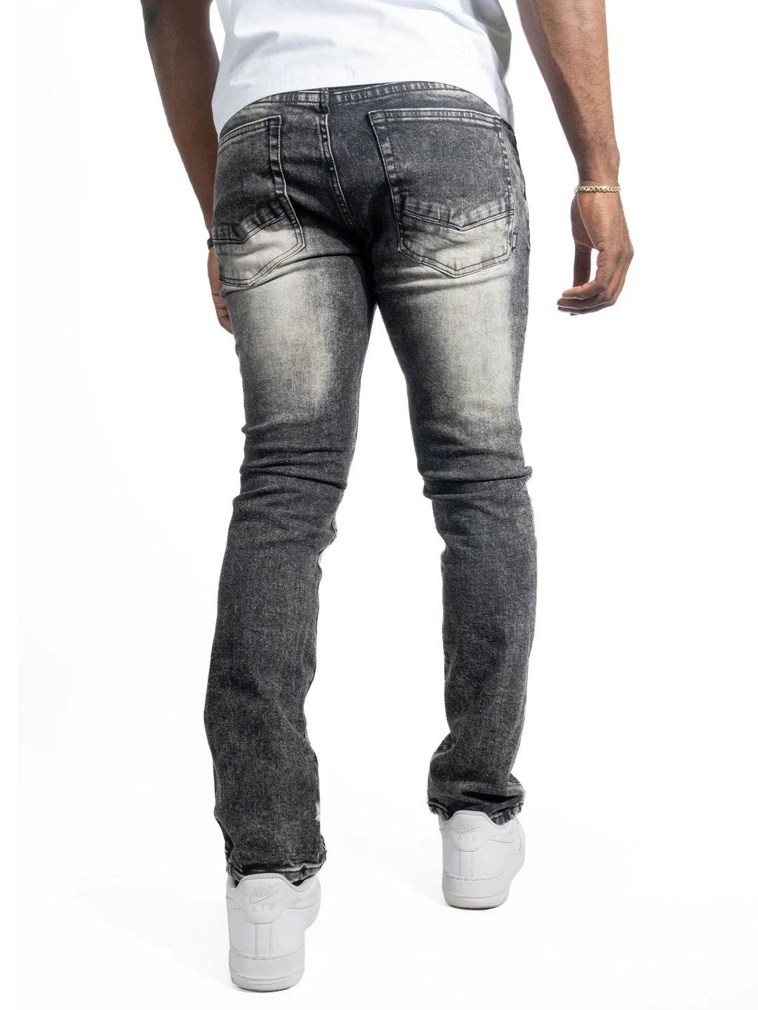 Makobi Bionco Black Washed Ripped Denim Jeans (M1753)