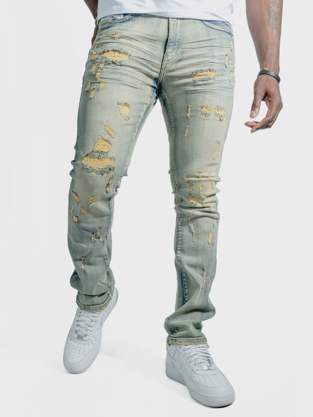Makobi Bionco Dirt Ripped Denim Jeans (M1753)