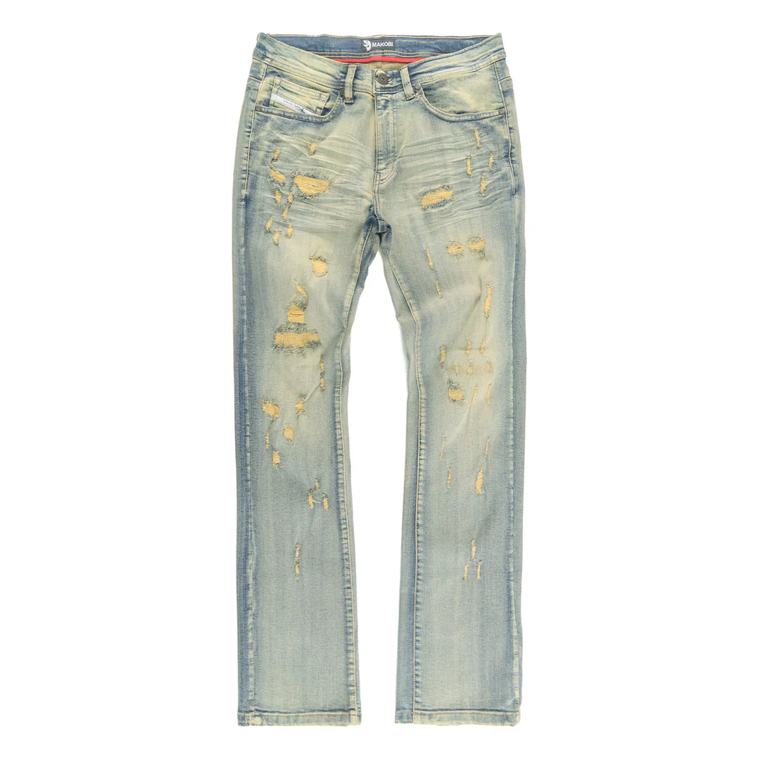 Makobi Bionco Dirt Ripped Denim Jeans (M1753)