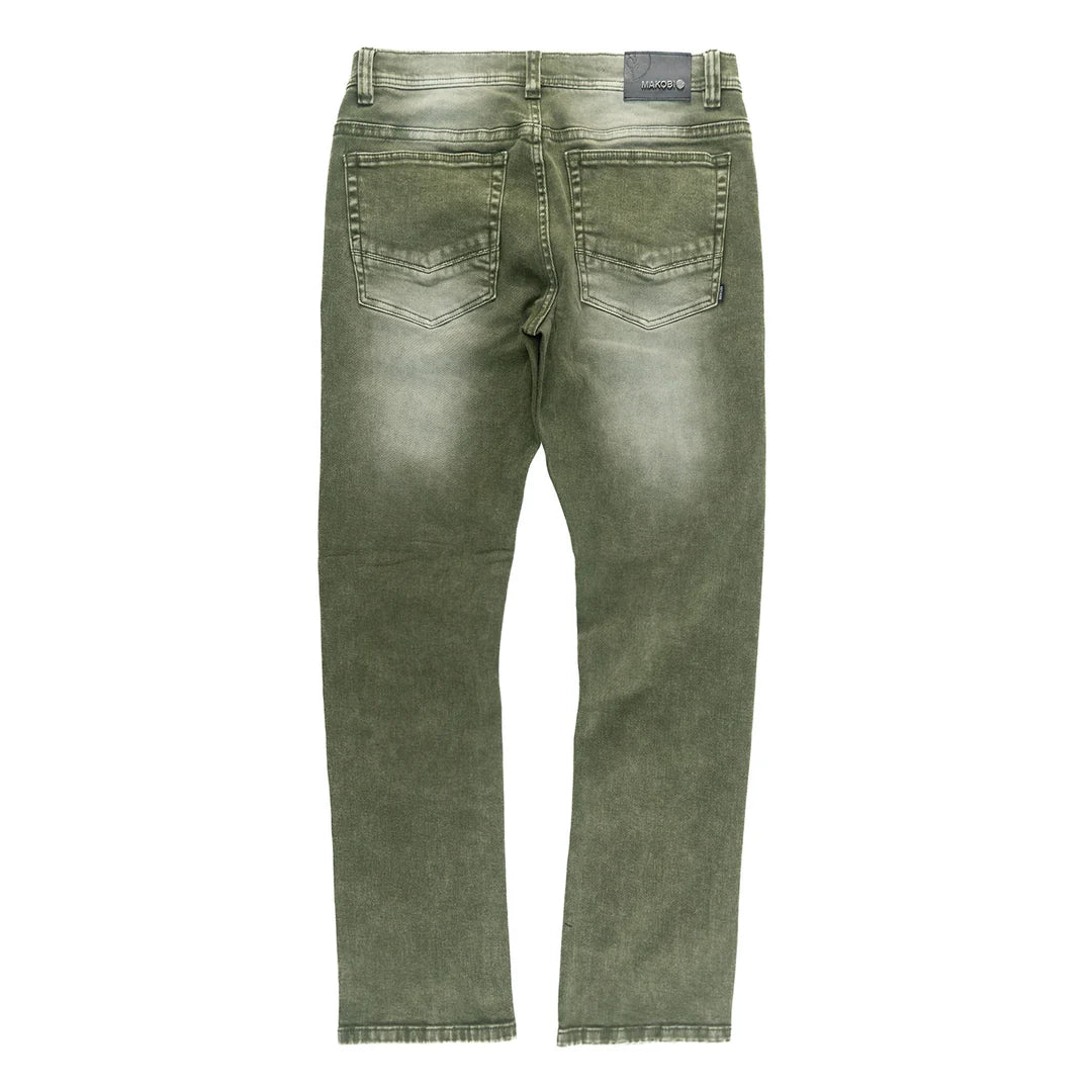 Makobi Bionco Olive Ripped Denim Jeans (M1753)