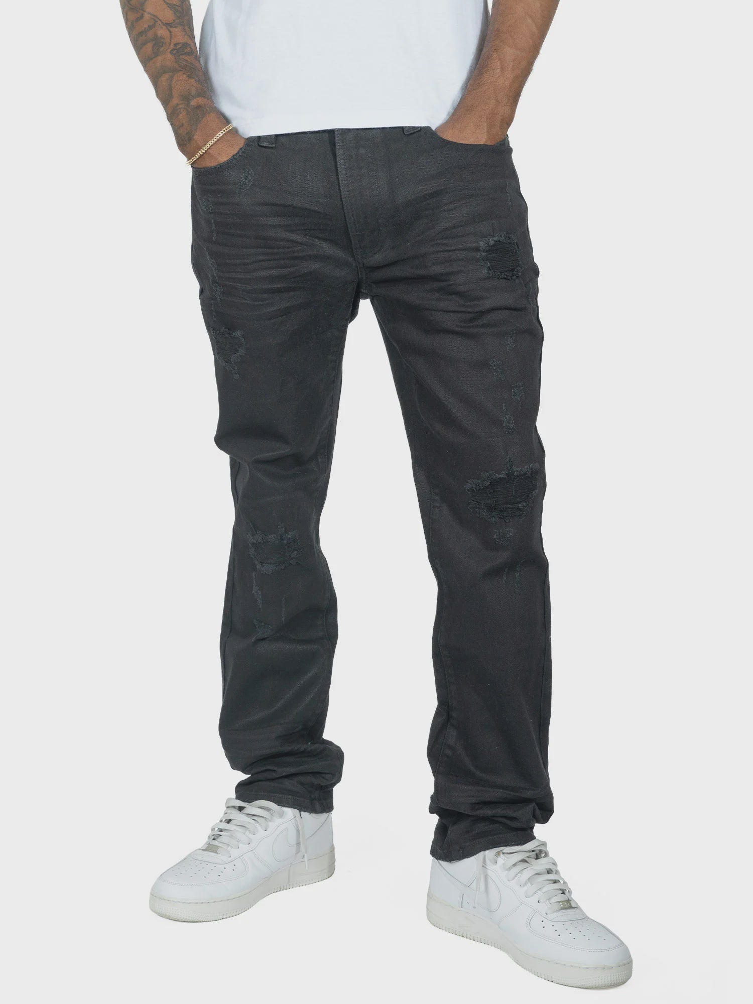 Makobi Segreto Coated Black Jeans (M1901)