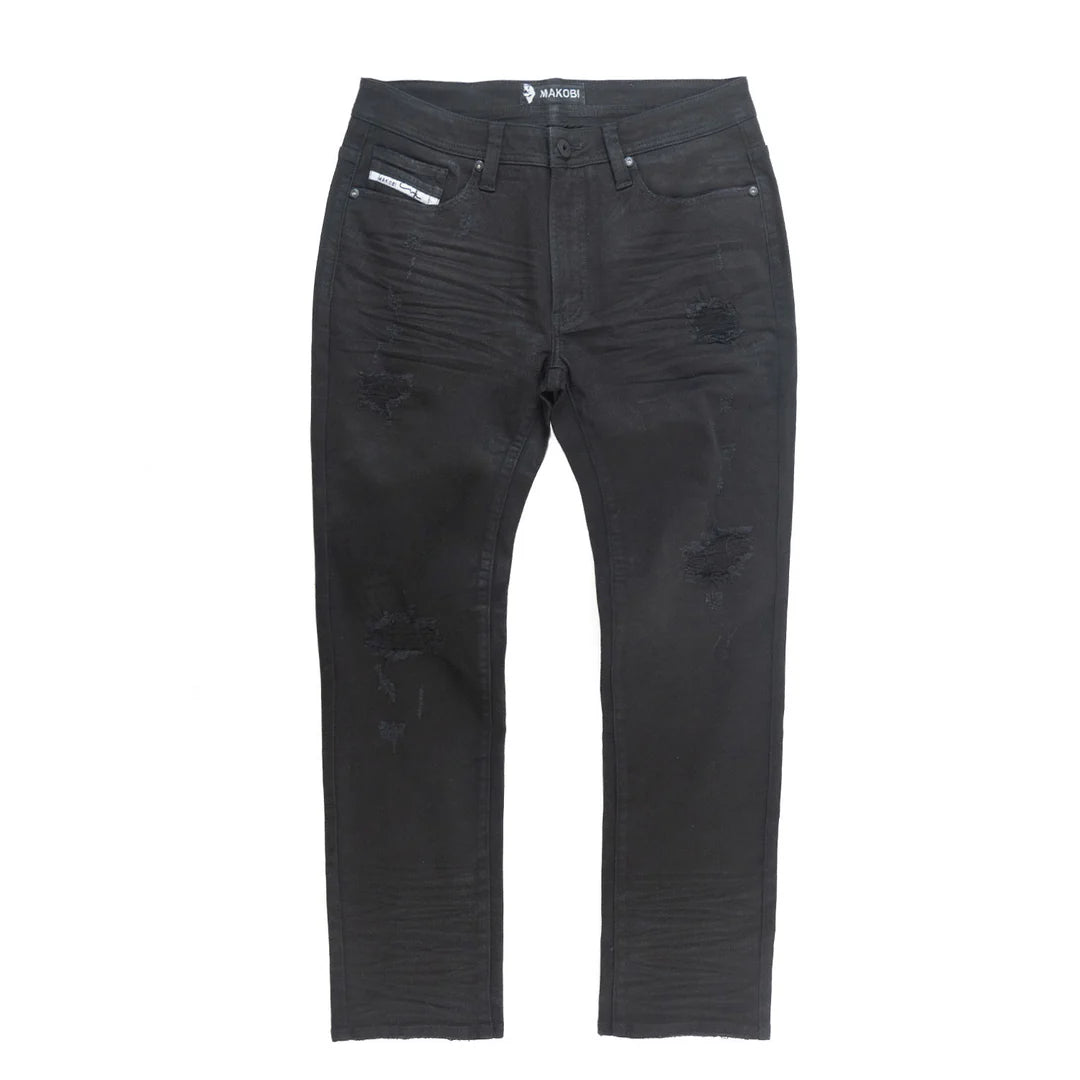 Makobi Segreto Coated Black Jeans (M1901)
