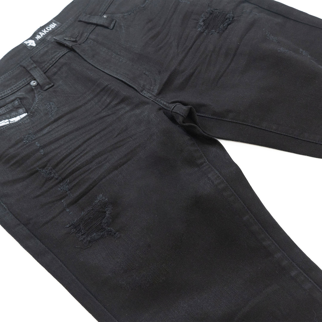 Makobi Segreto Coated Black Jeans (M1901)