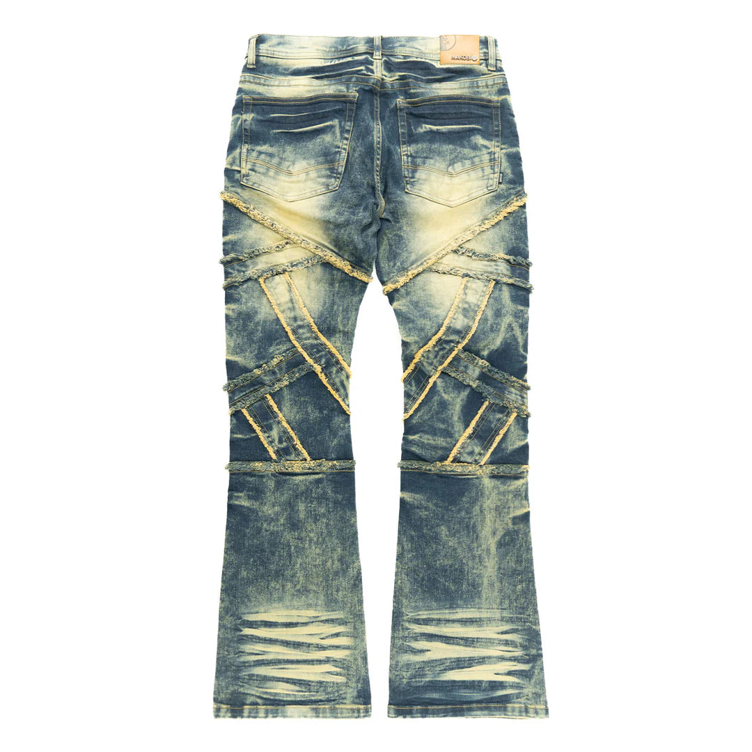 Makobi Veneta Dark Wash Stacked Denim Jeans (M1908)