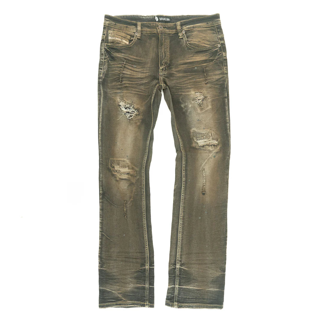 Makobi Lorenzino Vintage Ripped Denim Jeans (M1918)