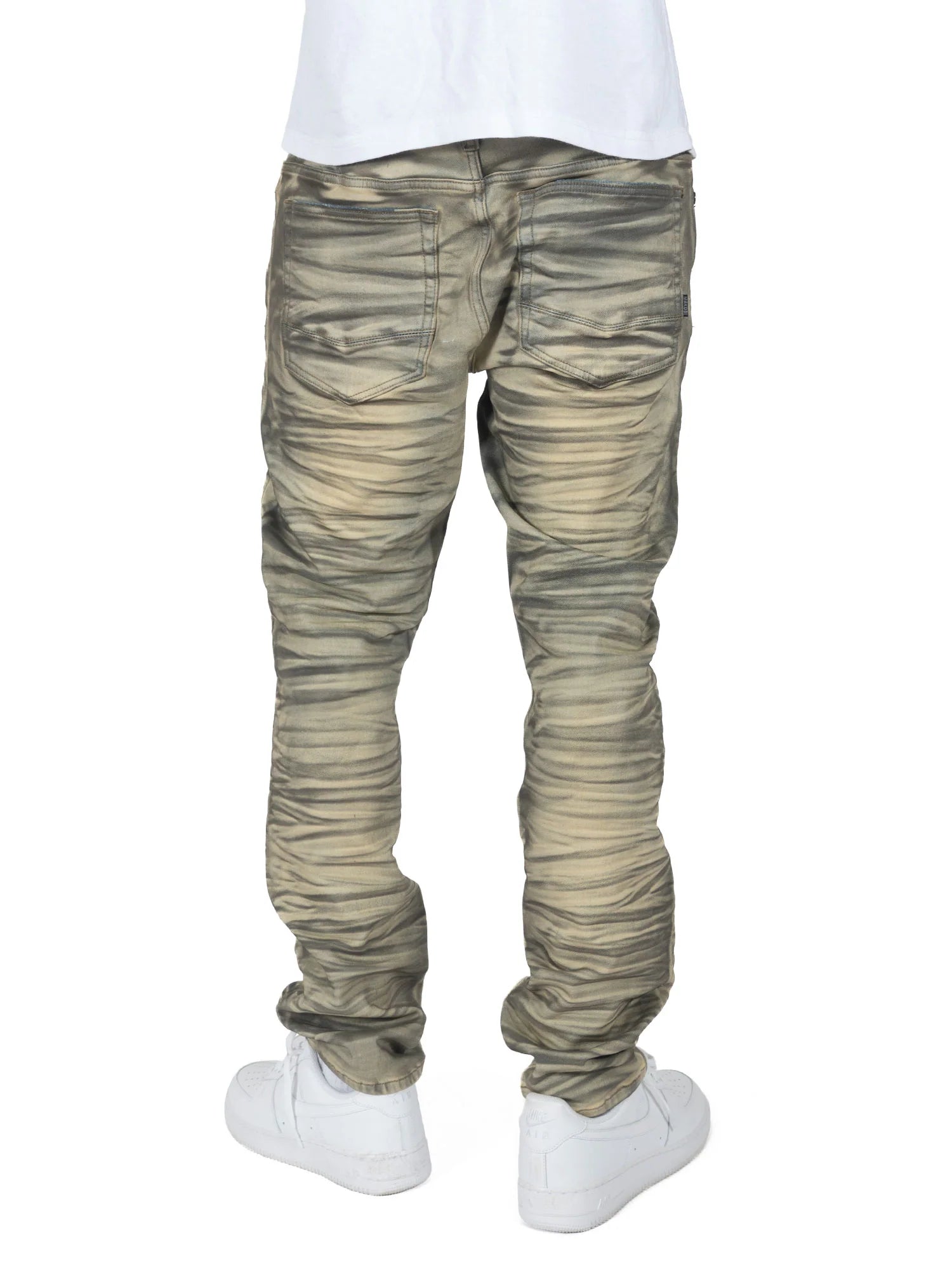 Close-up of Makobi Toronto Dirt Denim Jeans (M1921) highlighting durable stitching and classic denim texture