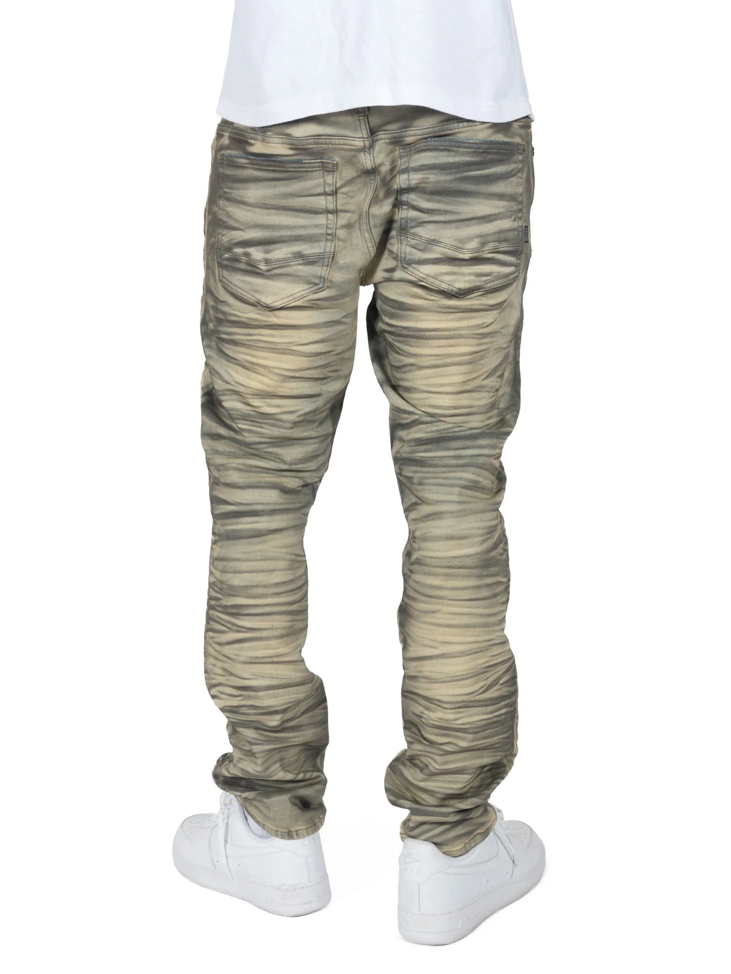 Close-up of Makobi Toronto Dirt Denim Jeans (M1921) highlighting durable stitching and classic denim texture