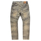 Detail shot of Makobi Toronto Dirt Denim Jeans (M1921) displaying distressed details and authentic denim look