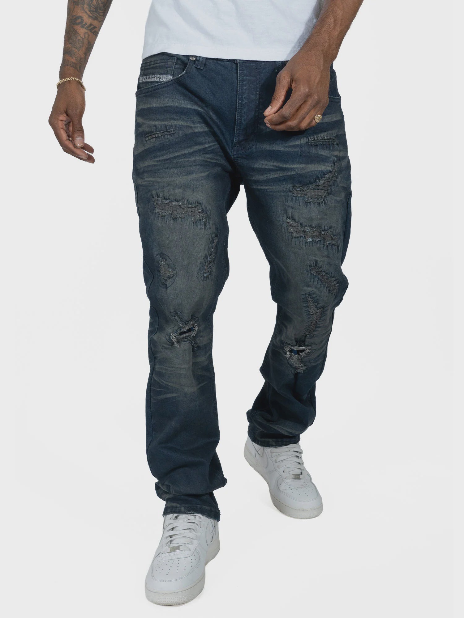 Makobi Romano Vintage Blue Denim Jeans (M1934) featuring classic design and durable denim fabric