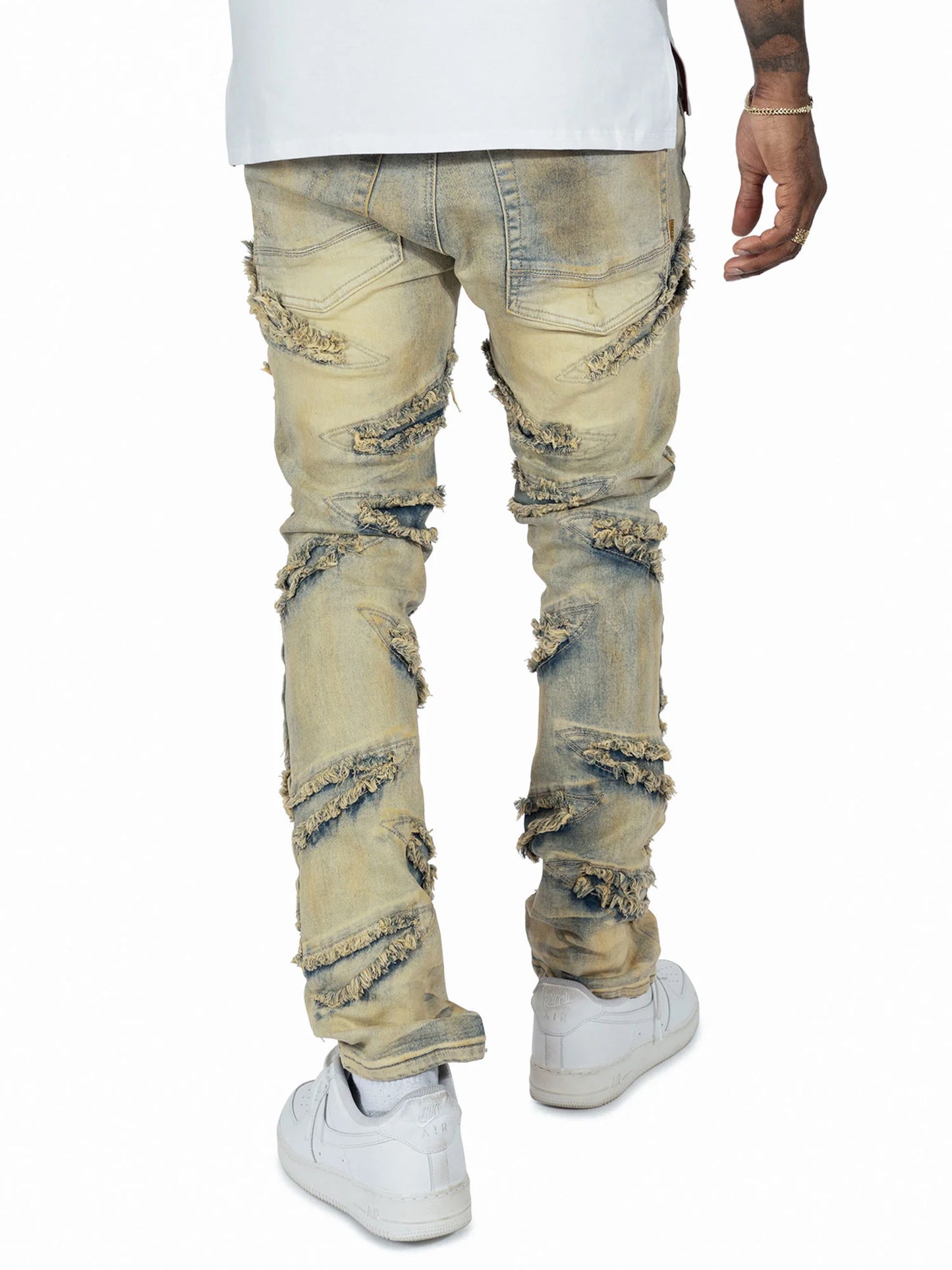 M1956 Makobi Lombardi Dirt Denim Jeans with faded and whiskered design