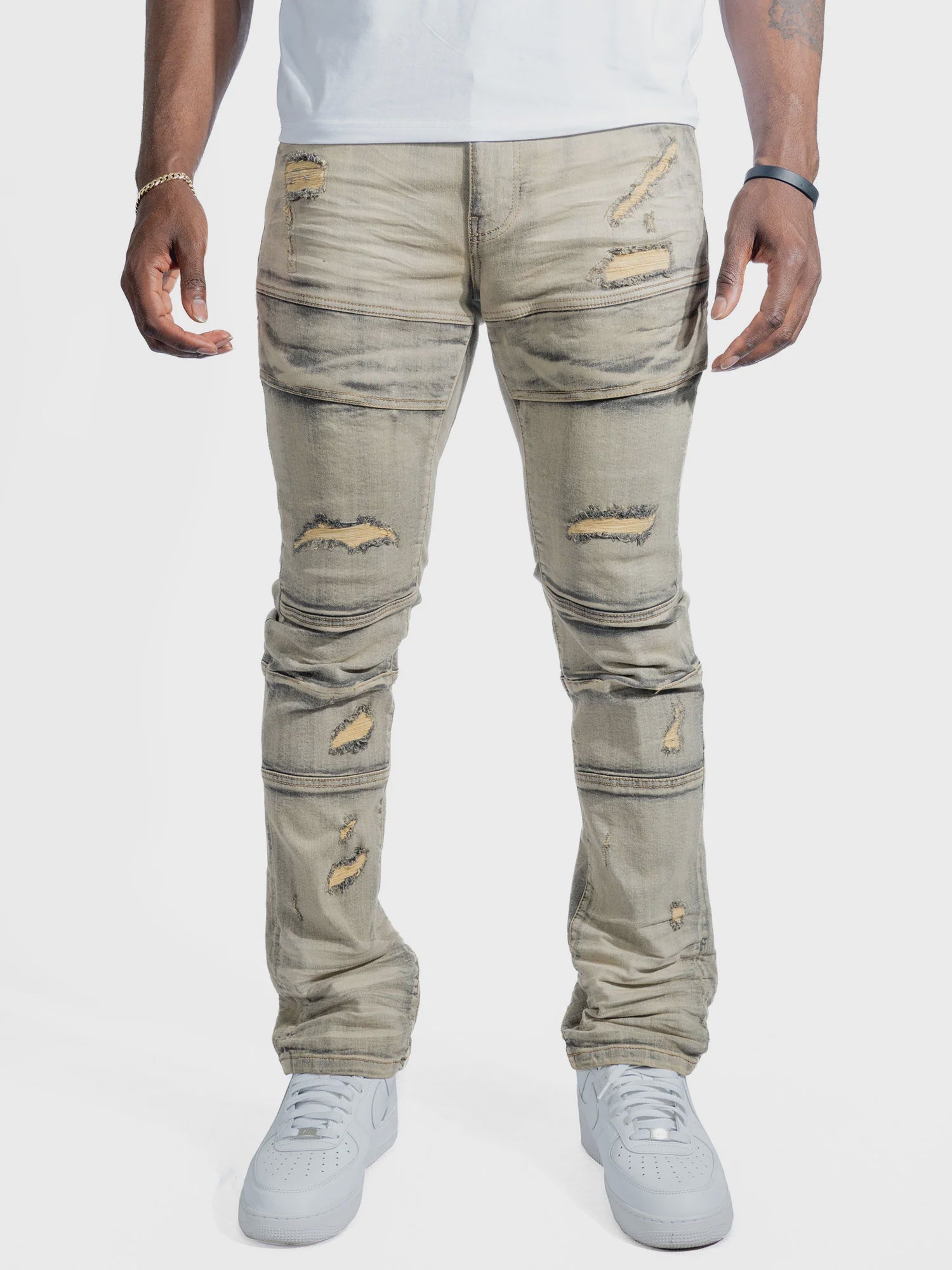 Makobi Bruno Dirt Ripped Denim Jeans with distressed detailing and stylish fit