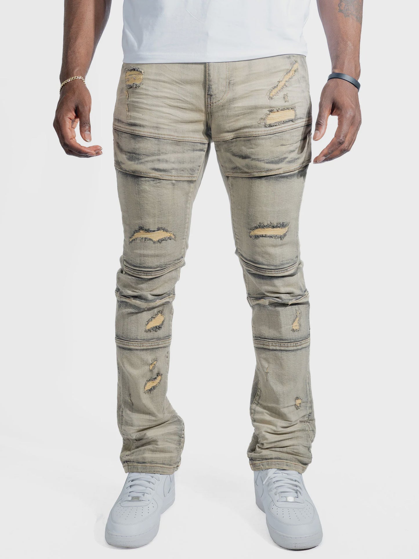 Makobi Bruno Dirt Ripped Denim Jeans with distressed detailing and stylish fit