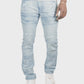 Light blue wash ripped denim jeans from Makobi Bruno, style M1965 with distressed detailing