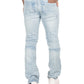 Makobi Bruno Light Blue Wash Ripped Denim Jeans displaying distressed ripped details and classic denim texture