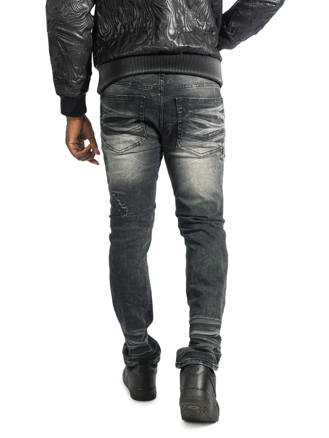 Makobi Ripped Black Wash Jeans (M1975)