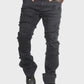 Makobi Pastoni Black/Black Ripped Stacked Flare Denim Jeans (M1984)