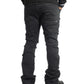 Makobi Pastoni Black/Black Ripped Stacked Flare Denim Jeans (M1984)