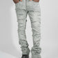 Makobi Pastoni Grey Ripped Stacked Flare Denim Jeans (M1984)