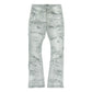 Makobi Pastoni Grey Ripped Stacked Flare Denim Jeans (M1984)