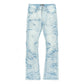 Makobi Pastoni Light Wash Ripped Stacked Flare Denim Jeans (M1984)