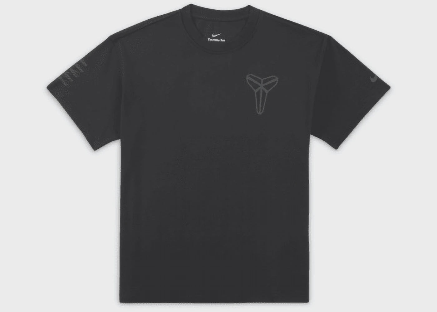 Nike Kobe Mamba Mentality Tee in black, part of the FW23 collection, featuring Kobe Bryant's iconic logo and signature