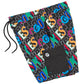 Black swim shorts with 'Cookies On The Block' logo, perfect for summer beach days and poolside lounging