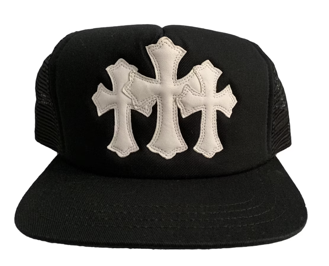 Chrome Hearts Cemetery Trucker Hat - Black/White