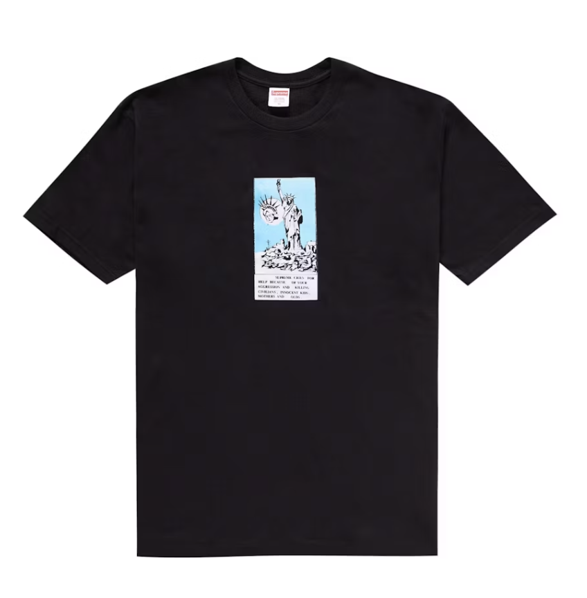 Supreme Liberty Tee in Black from Fall/Winter 24 Collection