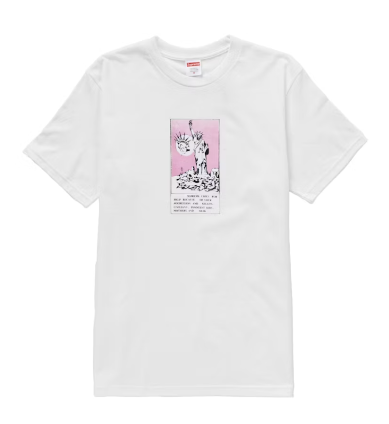 Supreme Liberty Tee in White, part of the Fall/Winter 24 collection