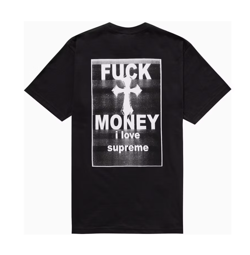 Supreme Fuck Money Tee in Black from Fall/Winter 24 Collection