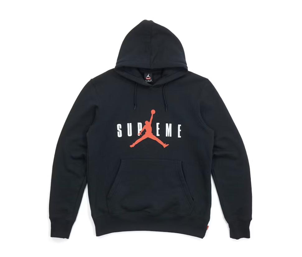 Black Supreme Jordan Hoodie from Fall/Winter 24 Collection, stylish streetwear