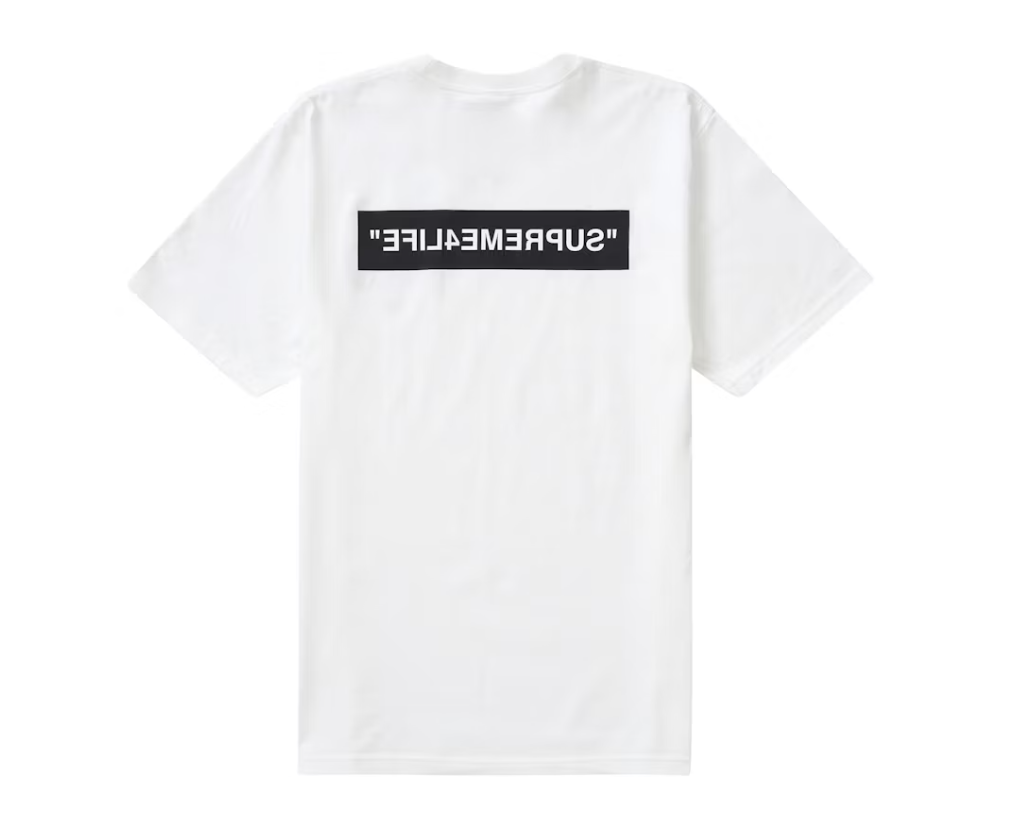 Supreme 4 Life Tee in White from the Fall/Winter 24 collection, a classic and stylish addition to any wardrobe