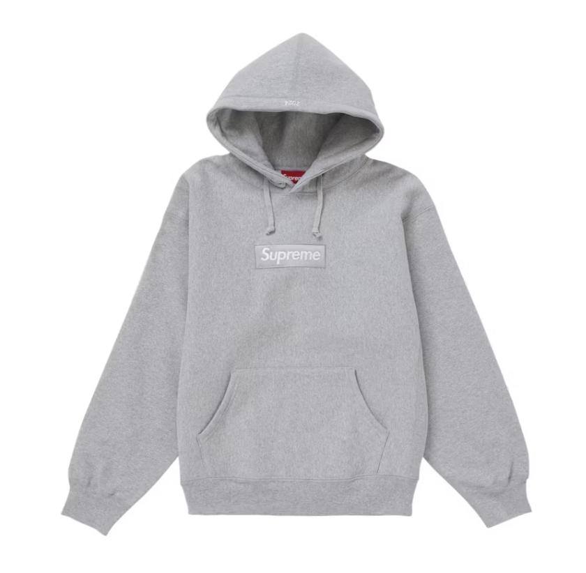 Supreme Box Logo Hoodie in Heather Grey from Fall/Winter 24 Collection