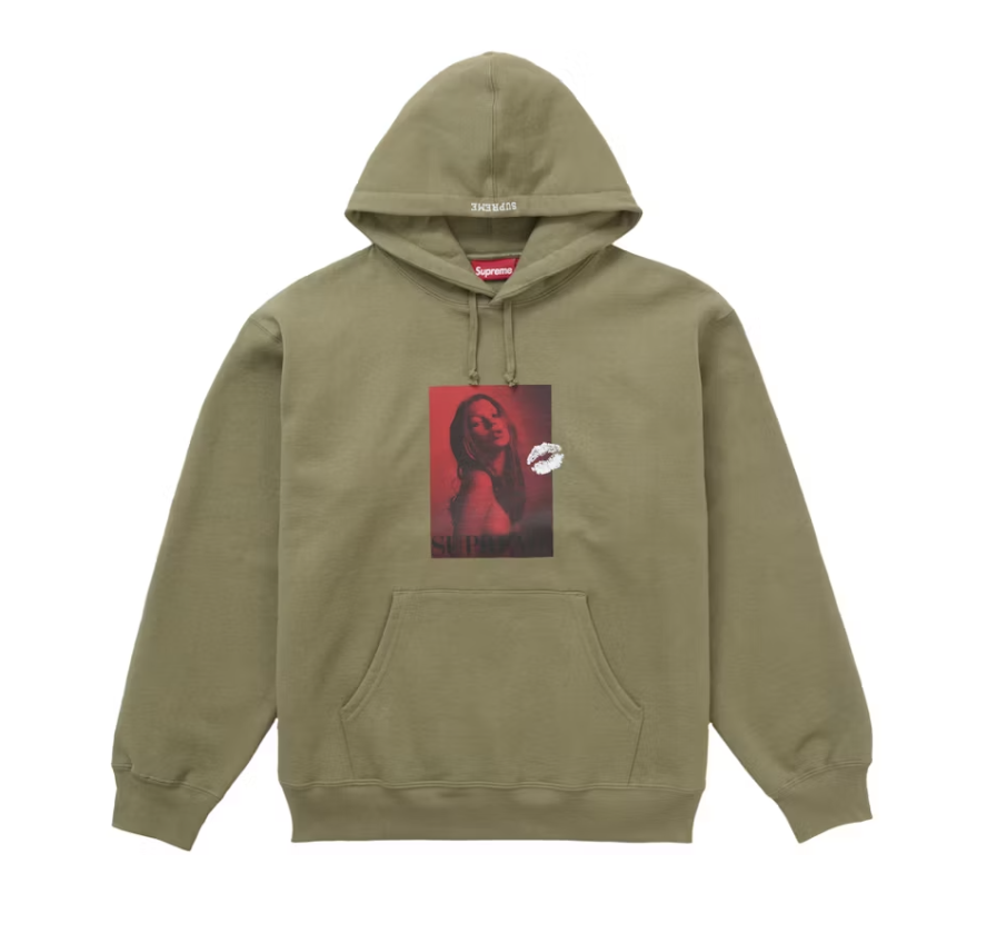 Supreme Kate Moss Hoodie in Light Olive from Fall/Winter 2024 Collection