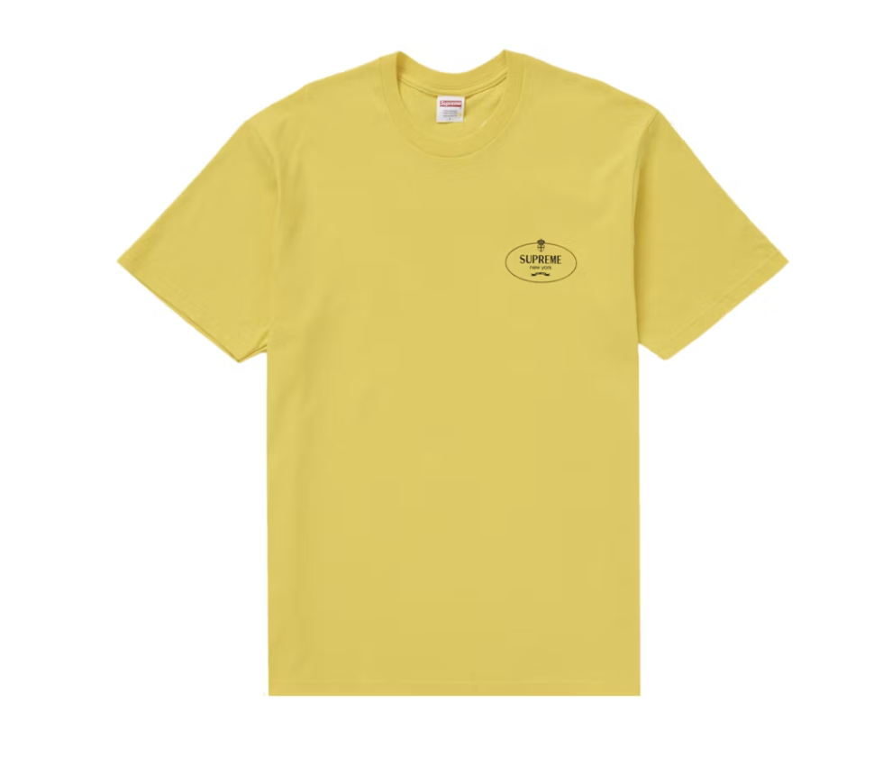 Supreme Crest Tee in vibrant yellow color, part of Fall/Winter 24 collection