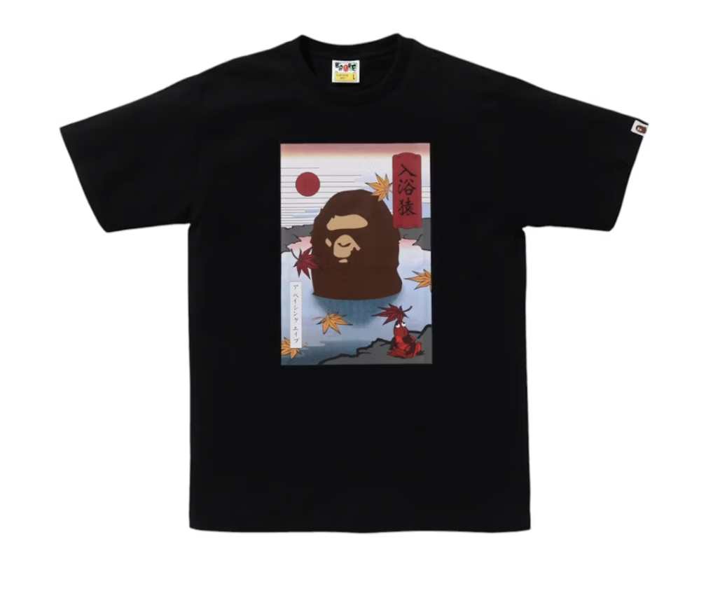 BAPE Japan Autumn A Bathing Ape Tee in Black, SS25, Brand New Deadstock - Limited Edition Streetwear Fashion