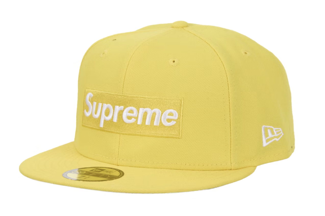 Supreme Championship Box Logo New Era Fitted Hat in Yellow, SS25, Brand New (Deadstock) - stylish and rare streetwear accessory