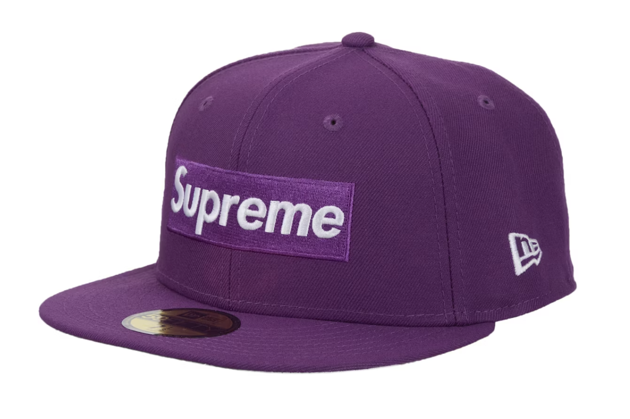 Supreme Championship Box Logo New Era Fitted Hat in Purple, SS25, Brand New (Deadstock) - stylish and rare streetwear accessory