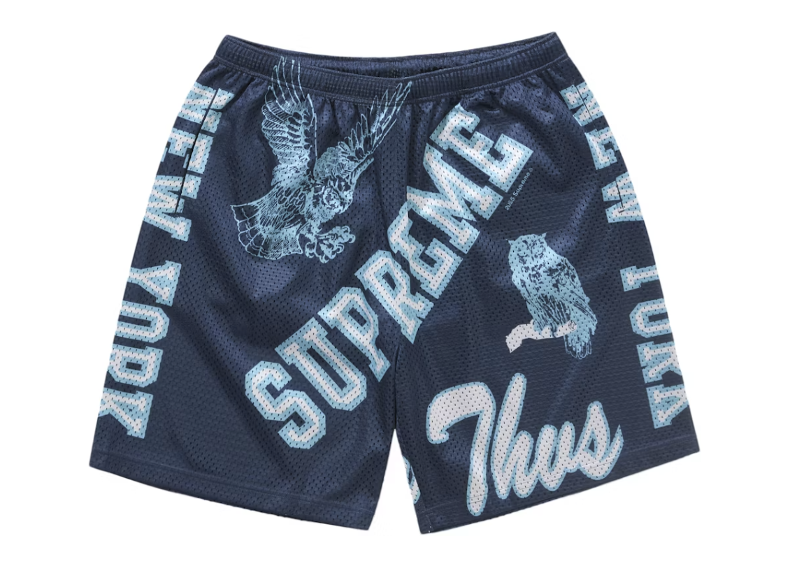 Navy Supreme Varsity Mesh Short SS25, brand new deadstock athletic apparel