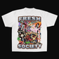 Premium white T-shirt featuring Sneaker Con 2025 front and back designs in a stylish event setting