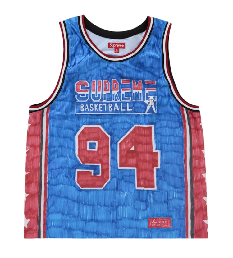 Multicolor Supreme Marker Basketball Jersey SS25 brand new deadstock apparel for sports enthusiasts