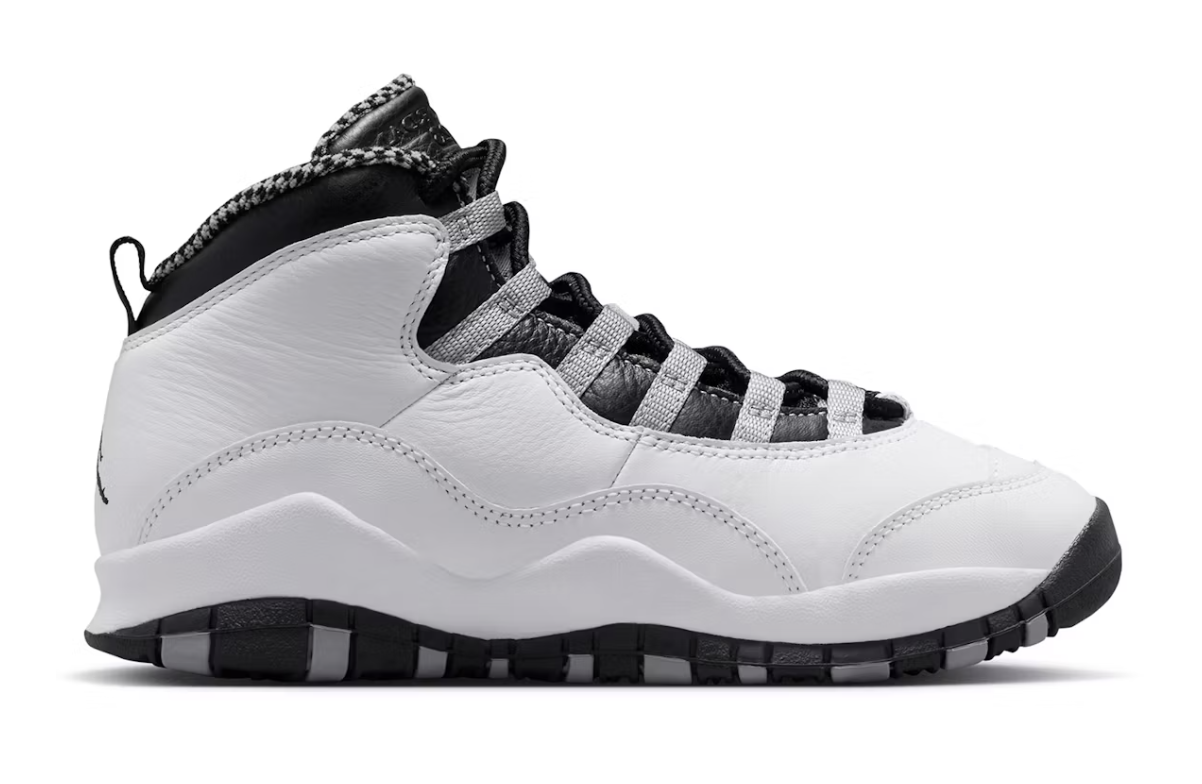 A brand new, deadstock pair of Jordan 10 Retro Steel (GS) sneakers from 2025 with SKU IB7359-104