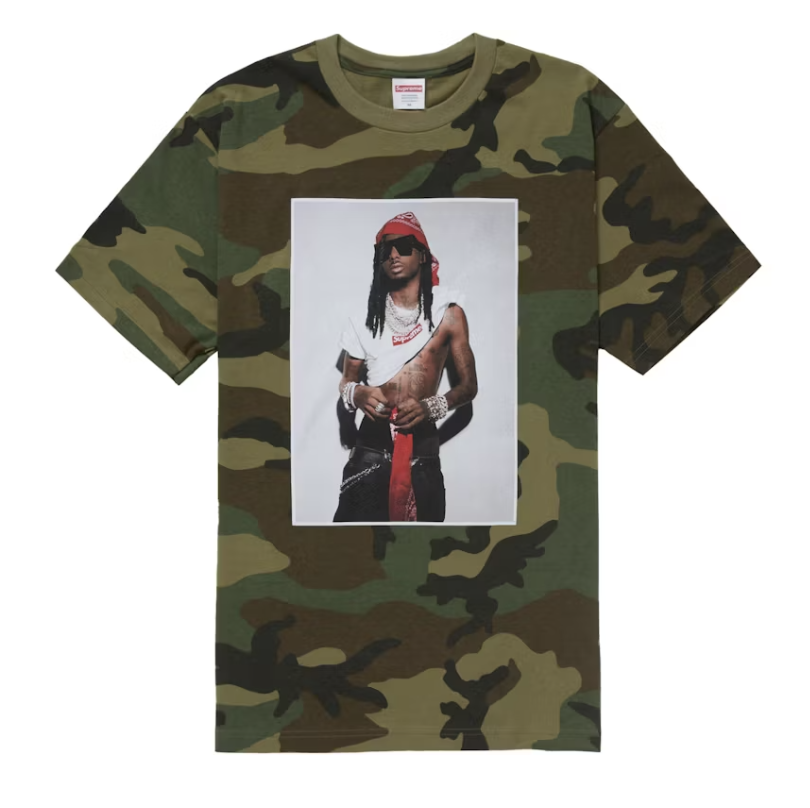 Supreme Playboi Carti Woodland Camo T-shirt from FW25 collection, brand new deadstock