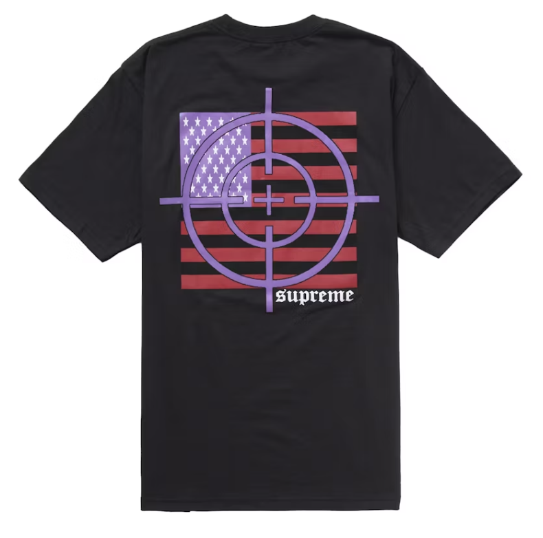 Black Supreme Target Tee from FW25 collection, brand new deadstock men's t-shirt