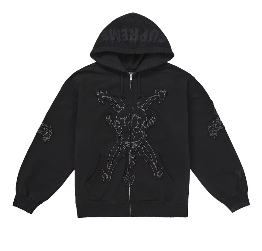 Black Supreme Y's By Yohji Yamamoto FW25 zip-up hoodie, brand new deadstock, stylish men's streetwear