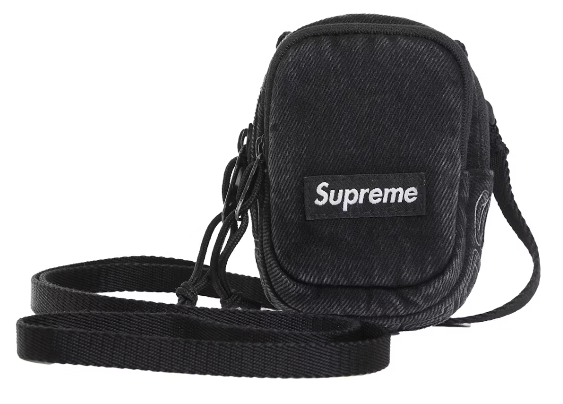 Black Supreme Denim Mini Utility Bag from FW25 with brand new deadstock condition