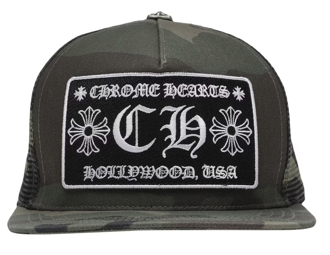 Chrome Hearts CH Hollywood Trucker Hat - Camo