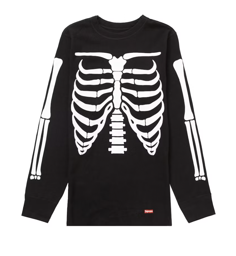 Supreme Hanes Bones Thermal Crew Long Sleeve - Black