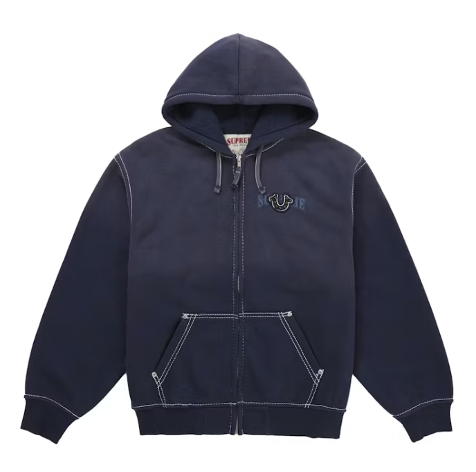 Supreme True Religion Zip Up Hoodie - Navy (FW25)